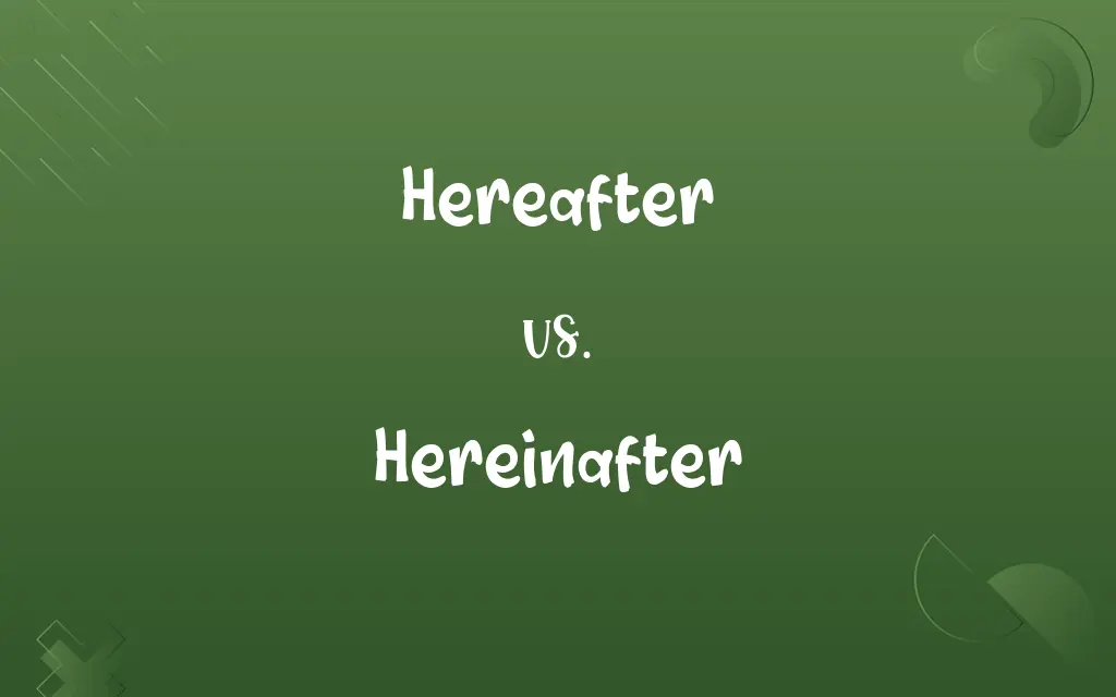 Hereafter vs. Hereinafter