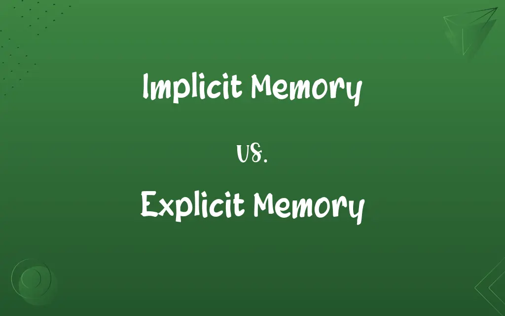 Implicit Memory vs. Explicit Memory