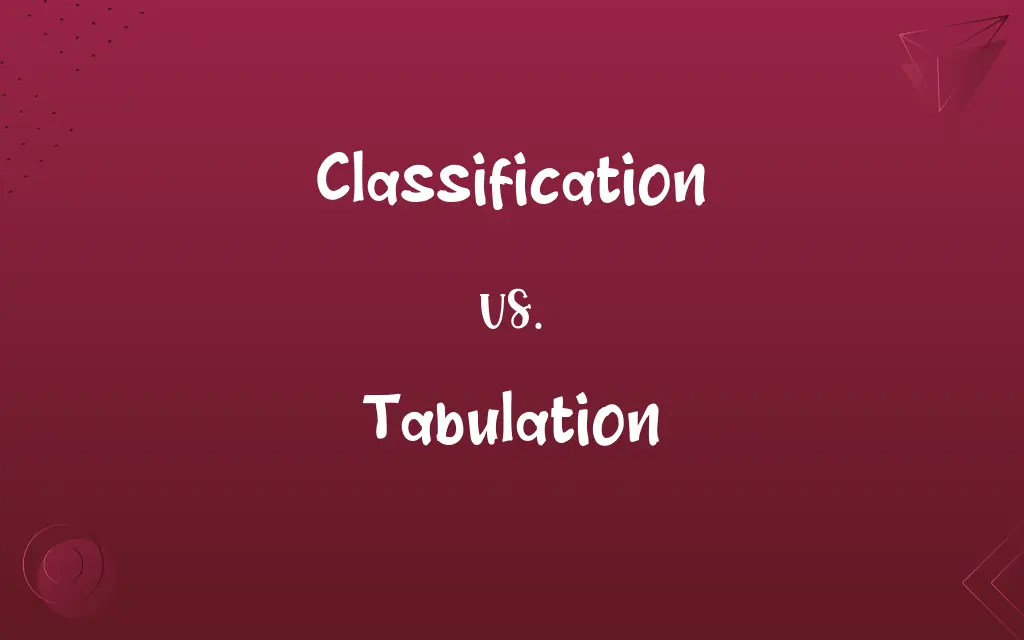 Classification vs. Tabulation