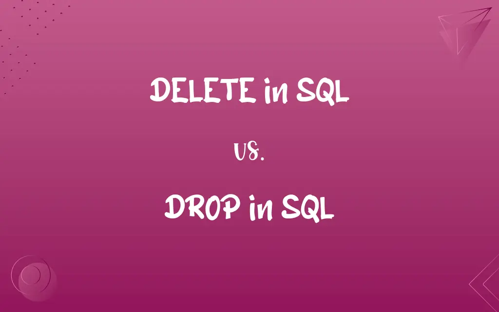 DELETE in SQL vs. DROP in SQL