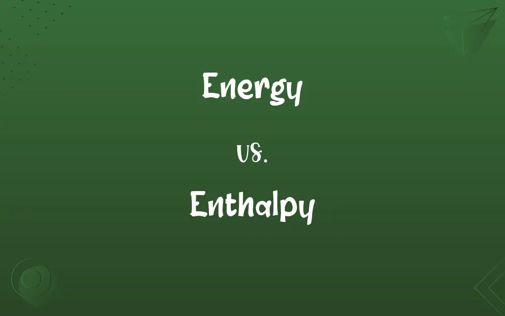 Energy vs. Enthalpy