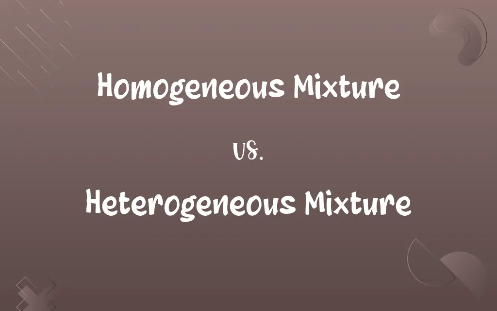 Homogeneous Mixture vs. Heterogeneous Mixture