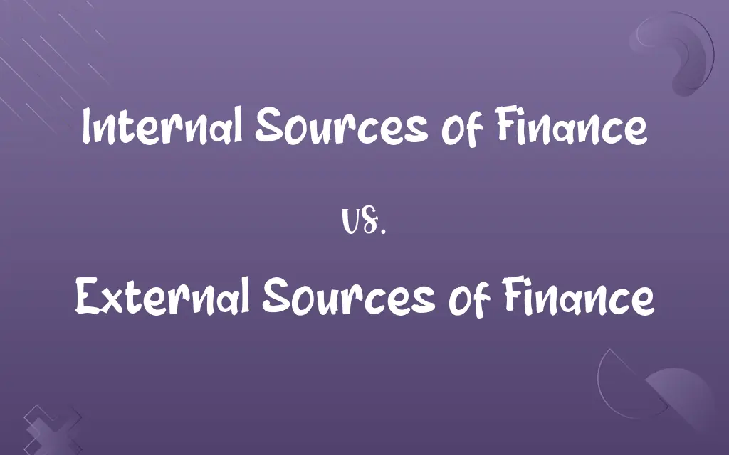 Internal Sources of Finance vs. External Sources of Finance