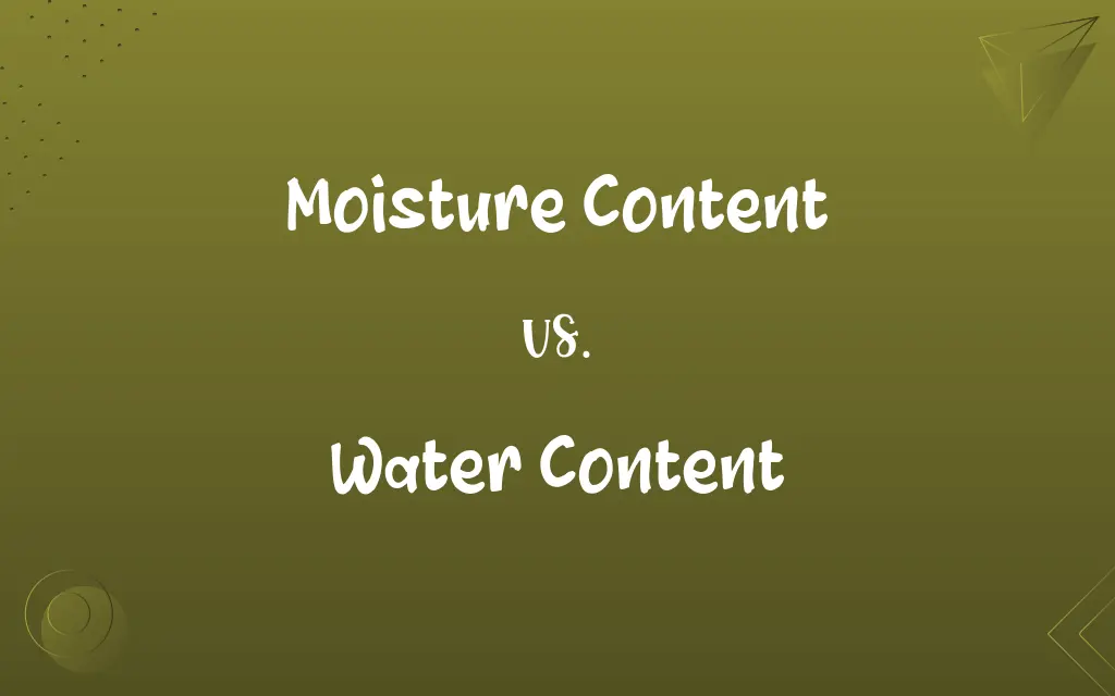 Moisture Content vs. Water Content