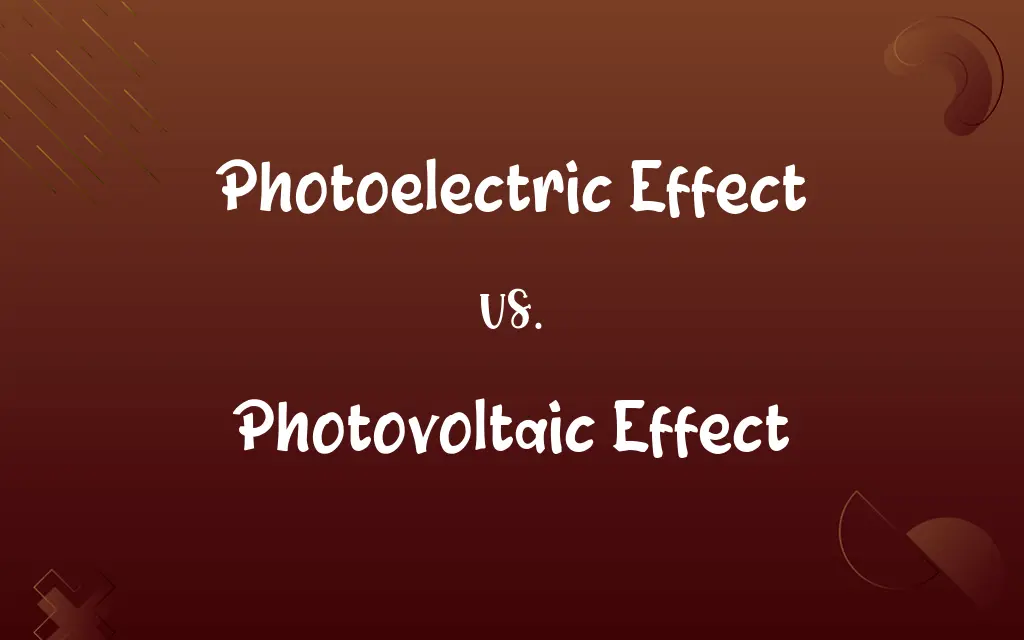 Photoelectric Effect vs. Photovoltaic Effect