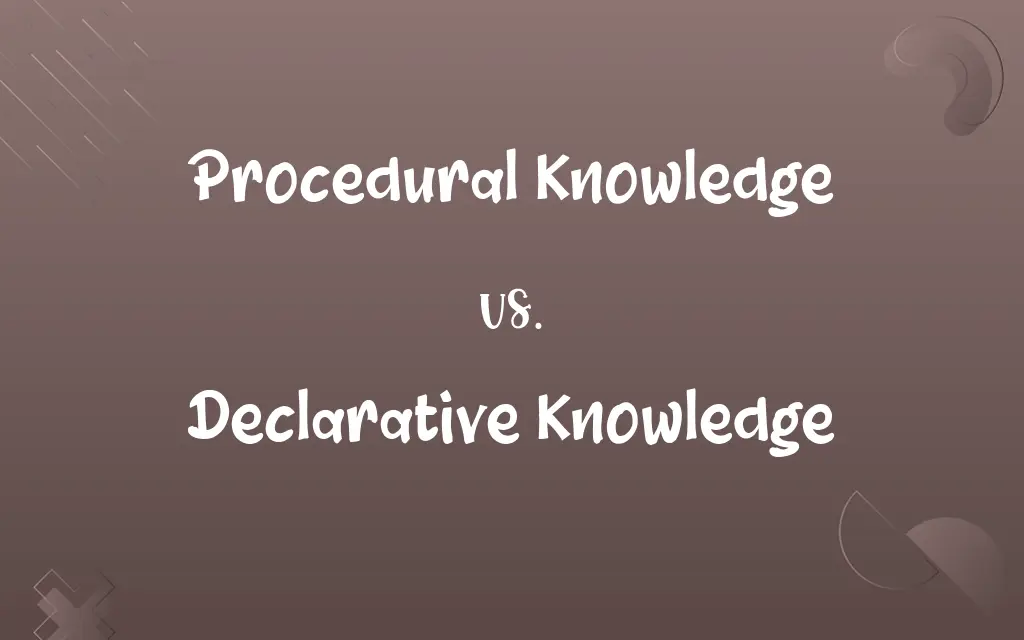 Procedural Knowledge vs. Declarative Knowledge