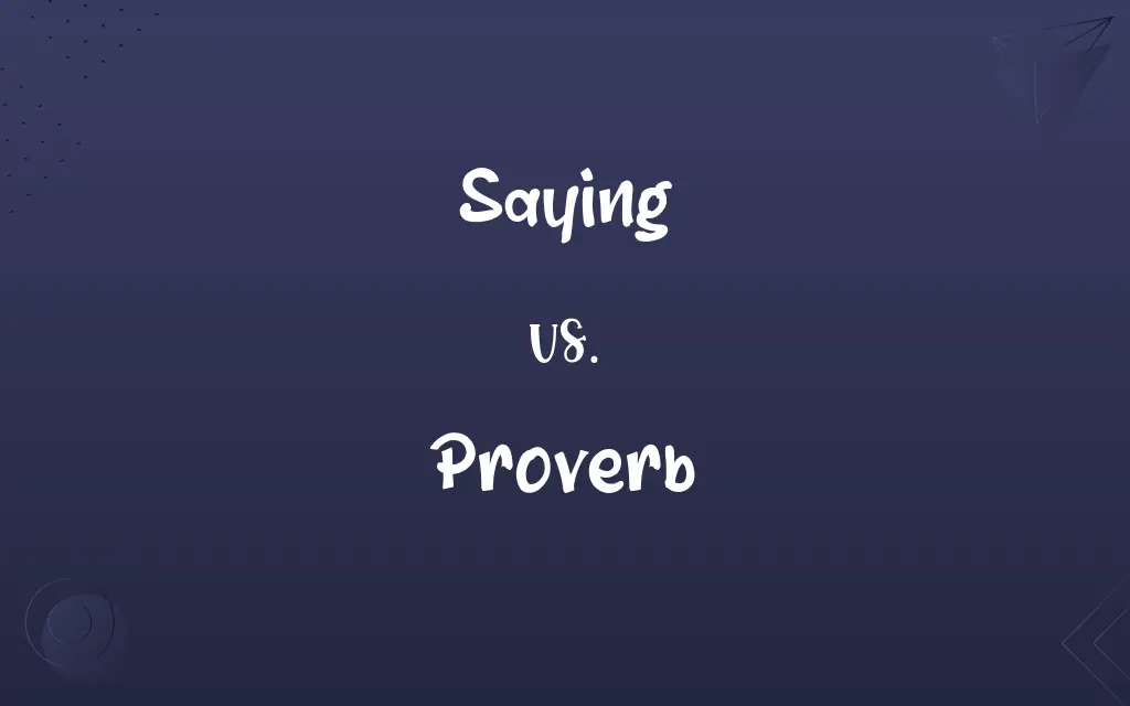 Saying vs. Proverb