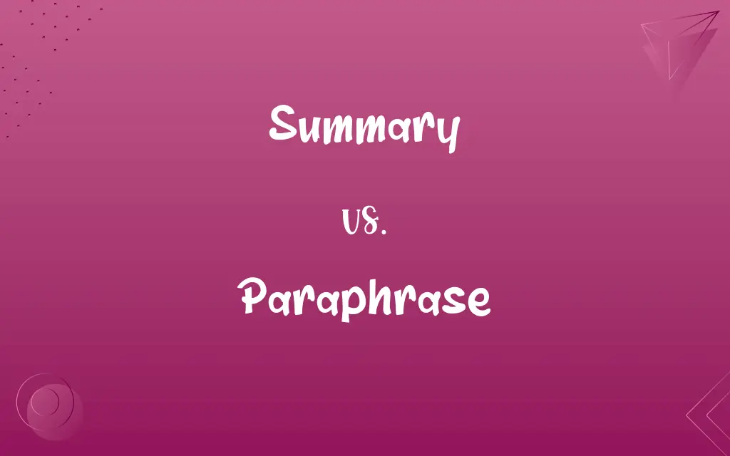 Summary vs. Paraphrase