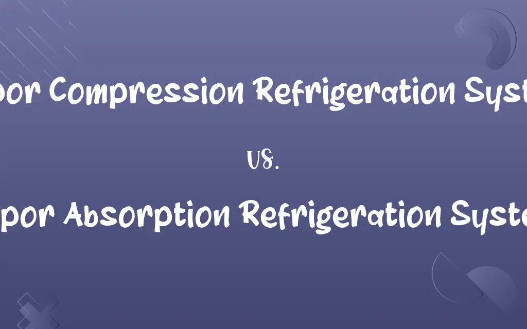 Vapor Compression Refrigeration System vs. Vapor Absorption Refrigeration System
